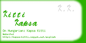 kitti kapsa business card